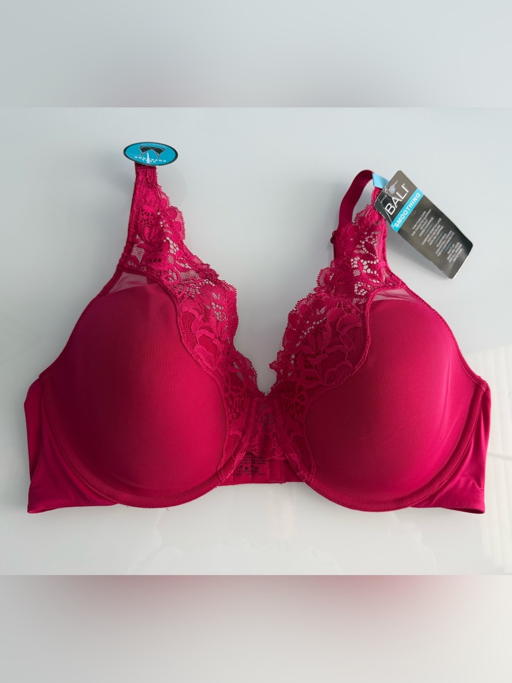 Bali Women's Red One Smooth U Comfort Stretch Lace UW DF0084 Size 40C